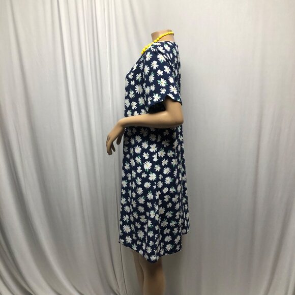 Old Navy Dress Daisy Print Womens Size Large Short Sleeve Lightweight Shift - Picture 3 of 7